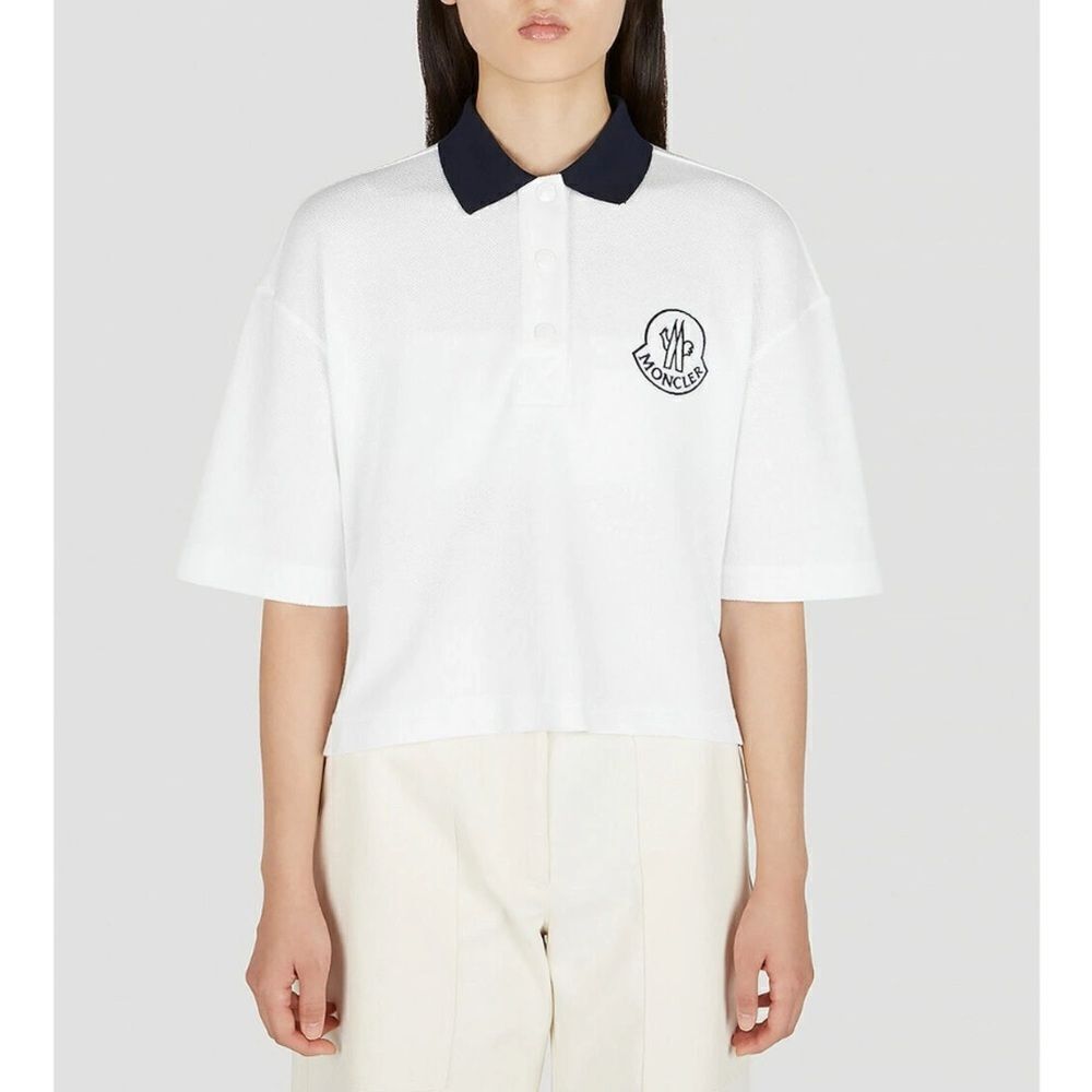 Moncler - Short Sleeve Polo Shirt in White size XL